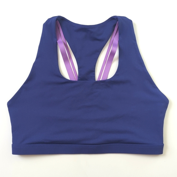 Fabletics Boost Medium Impact Scoop Neck Strappy Racerback Sports Bra Indigo XL - Picture 1 of 11
